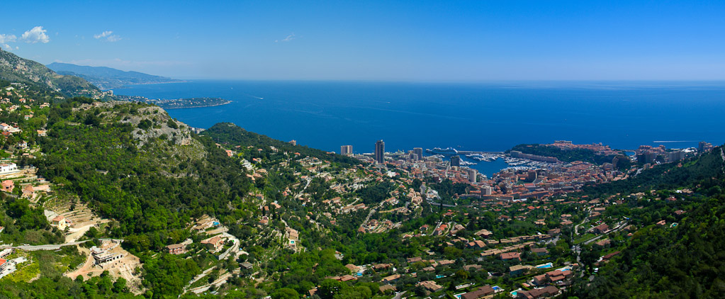 Photographie Panoramique - France - Côte d'Azur - Monaco et Cap Martin depuis la Turbie (1)