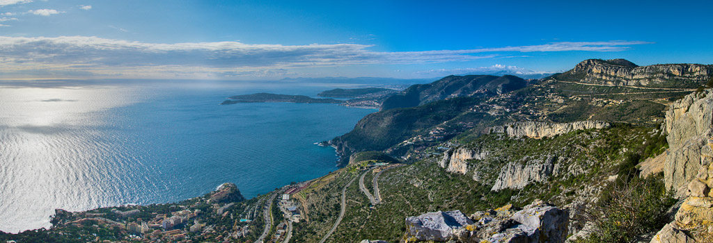 Photographie Panoramique - France - Côte d'Azur - Vue depuis la Tête de Chien